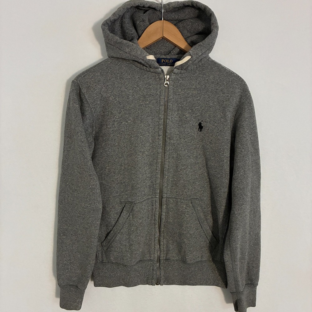 Polo Ralph Lauren Hoodie Jacket Men's Size S Full Zip Thermal Waffle Logo Preppy